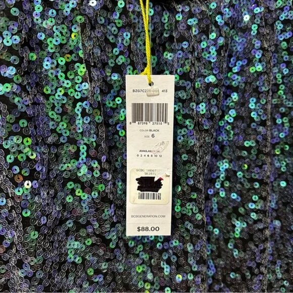 BCBGeneration Teal & Purple Sequins Shorts Size 6 NWT - Picture 3 of 5